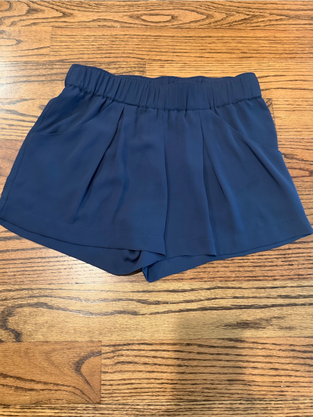 BCBGMaxAzria Navy Blue Pleated Pull-On Shorts